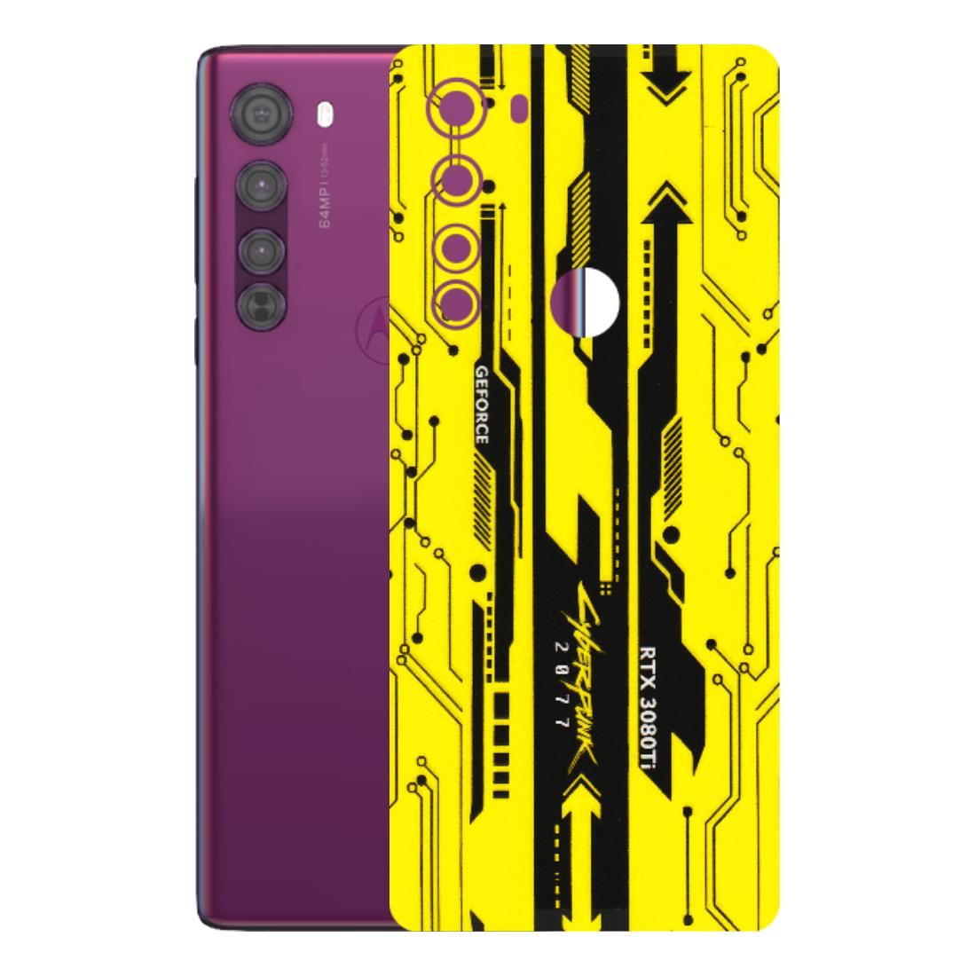 Motorola Phone Skins (All Models) - Yellow Cyberpunk - 3D Embossed Finish (L-93) Motorola Moto Edge