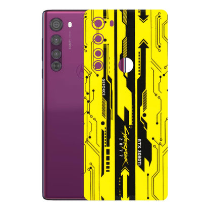 Motorola Phone Skins (All Models) - Yellow Cyberpunk - 3D Embossed Finish (L-93) Motorola Moto Edge