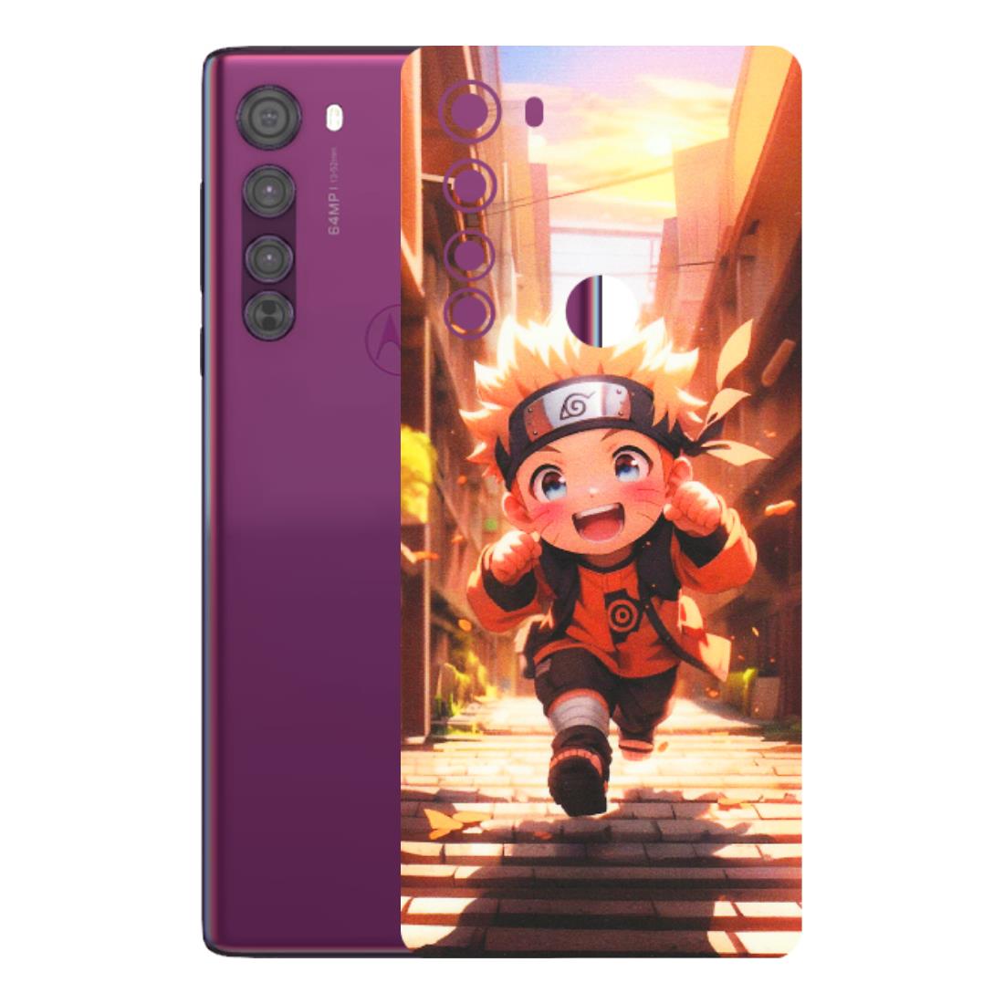 Motorola Phone Skins (All Models) - Naruto Cute Toon Running - Matte Finish (M-04) Motorola Moto Edge