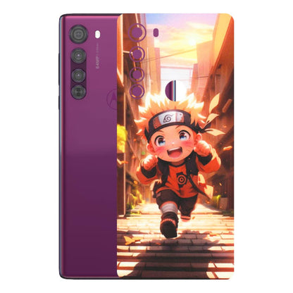 Motorola Phone Skins (All Models) - Naruto Cute Toon Running - Matte Finish (M-04) Motorola Moto Edge