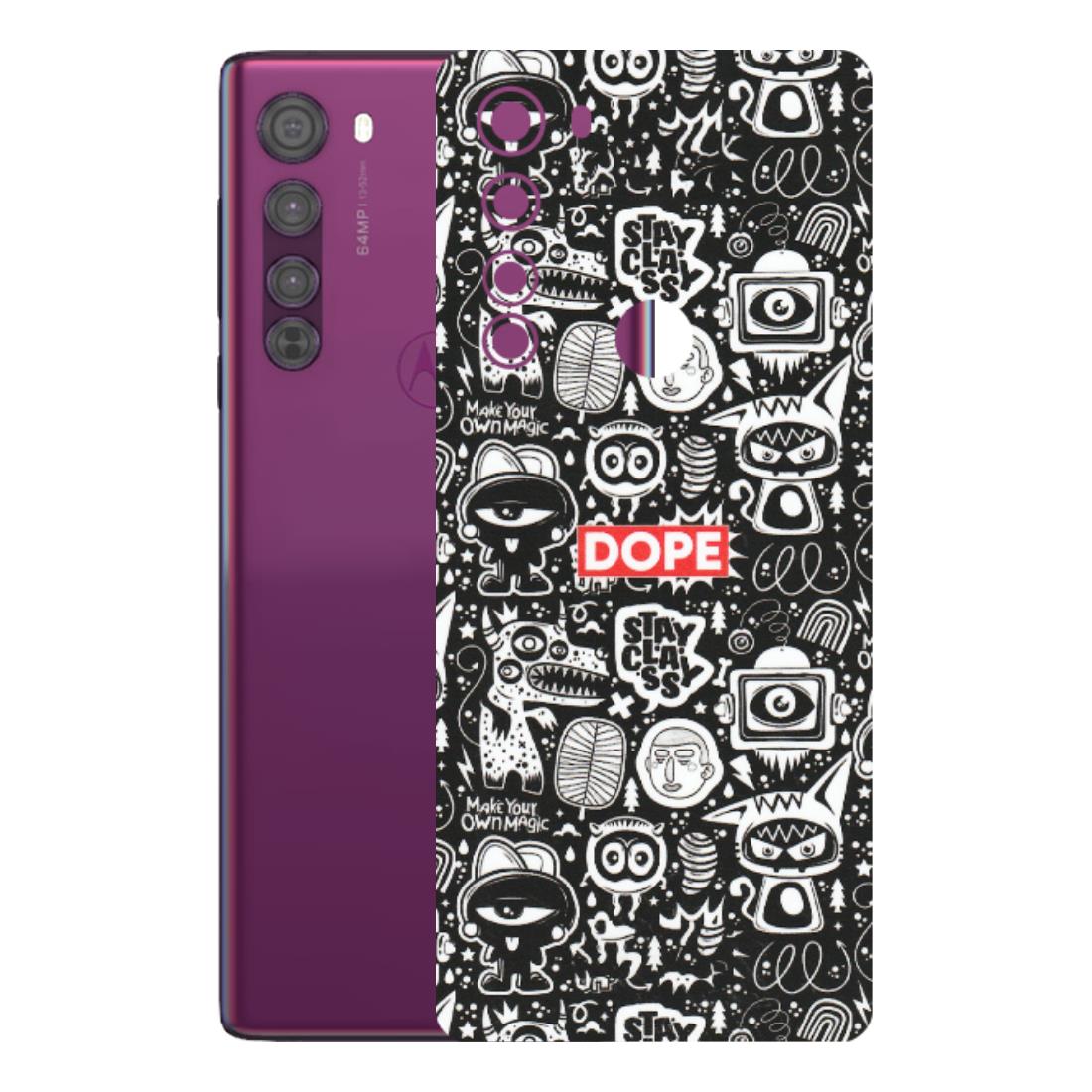 Motorola Phone Skins (All Models) - Dope Stay Classy Black Doodles - Matte Finish (M-126) Motorola Moto Edge