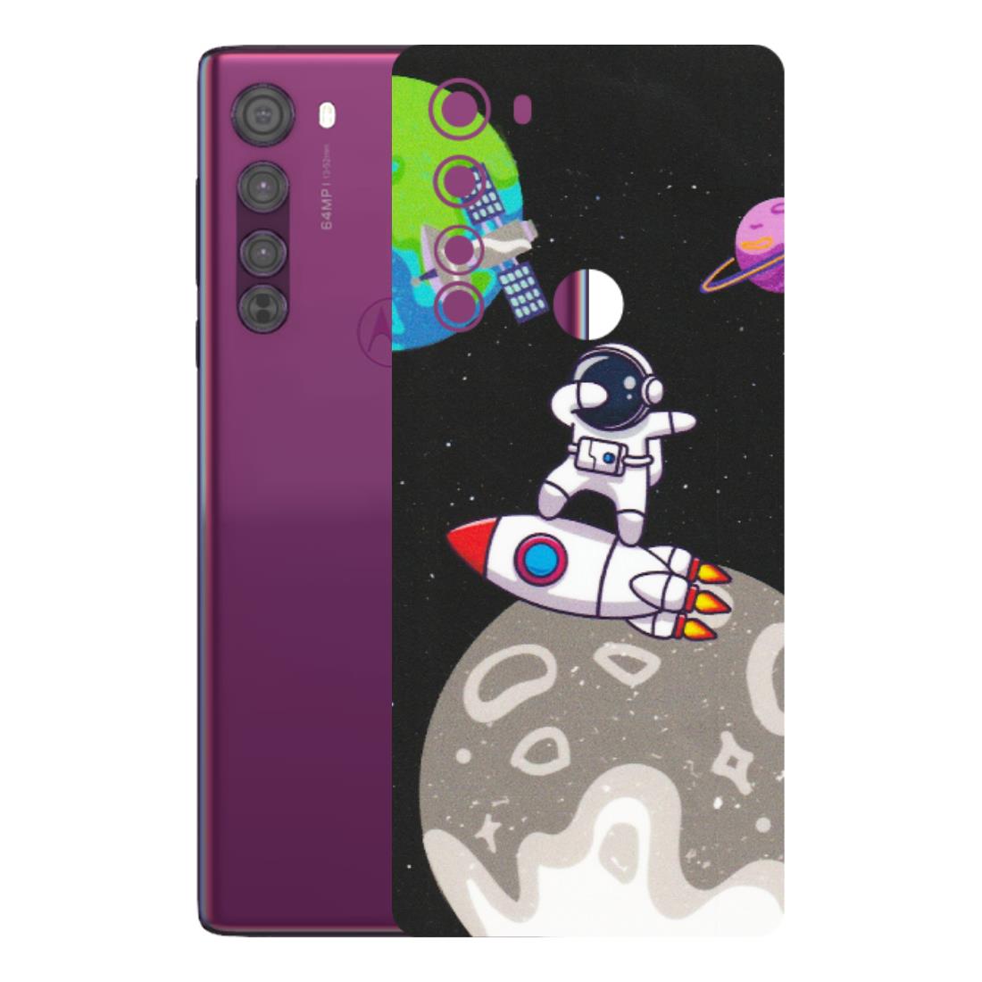 Motorola Phone Skins (All Models) - Astronaut Vibing Toon Running - Matte Finish (M-39) Motorola Moto Edge