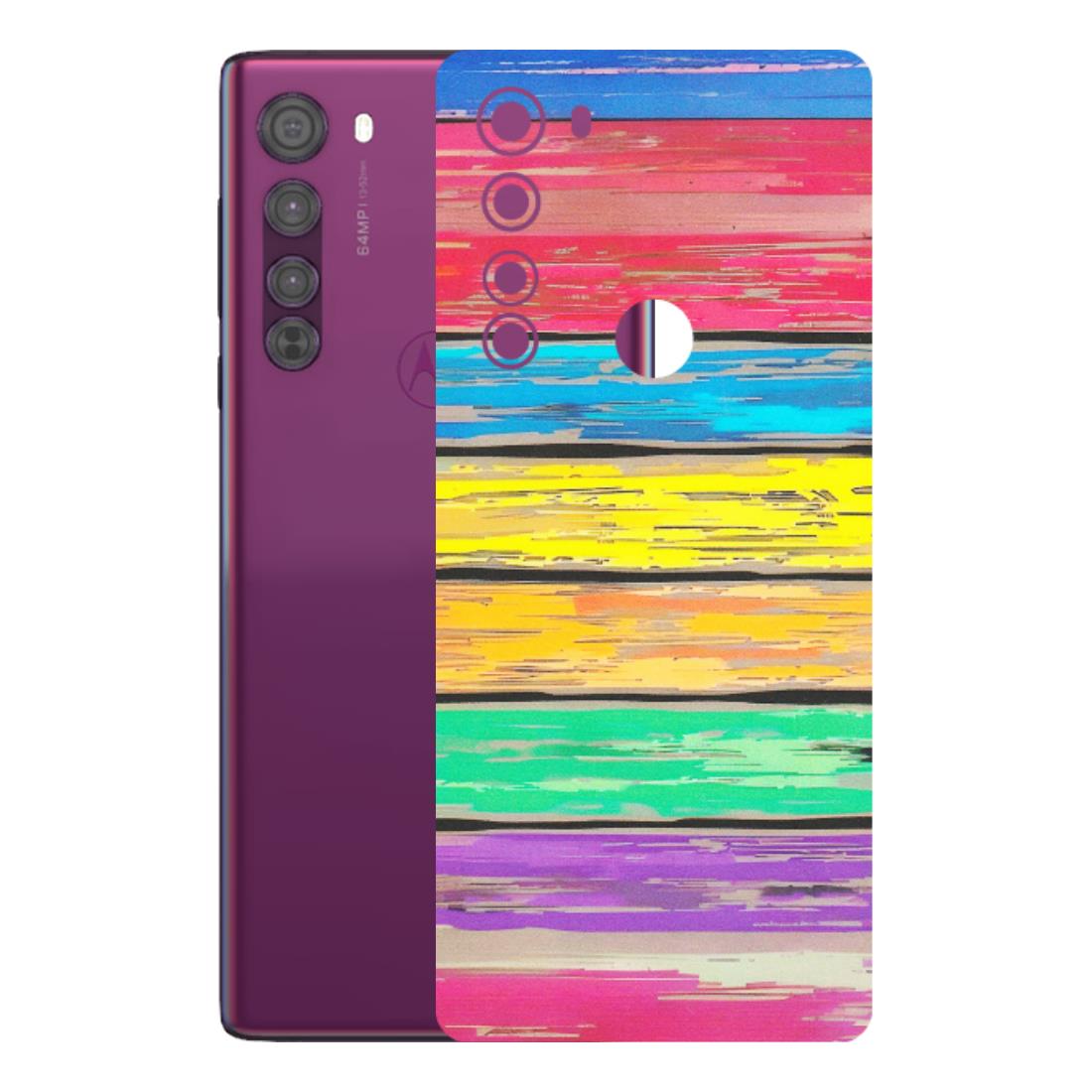 Motorola Phone Skins (All Models) - Multi Colour Wooden Wall - Matte Finish (M-96) Motorola Moto Edge