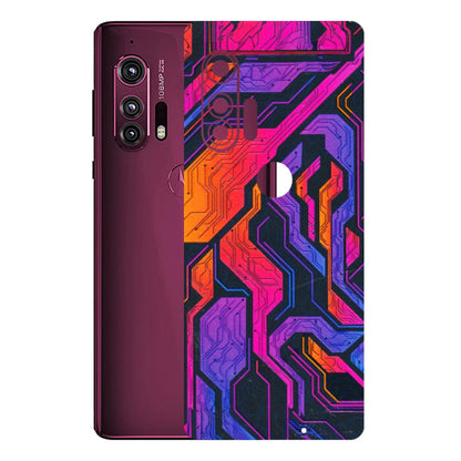 Motorola Phone Skins (All Models) - Tech Circuits Futuristic - 3D Embossed Finish (L-07) Motorola Moto Edge Plus