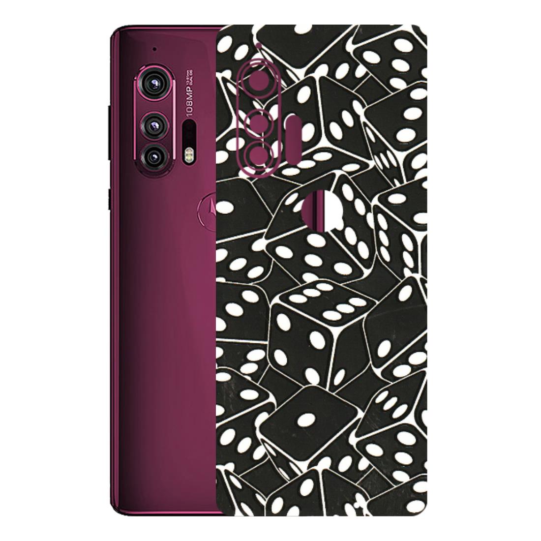 Motorola Phone Skins (All Models) - Big Black Dices - 3D Embossed Finish (L-106) Motorola Moto Edge Plus