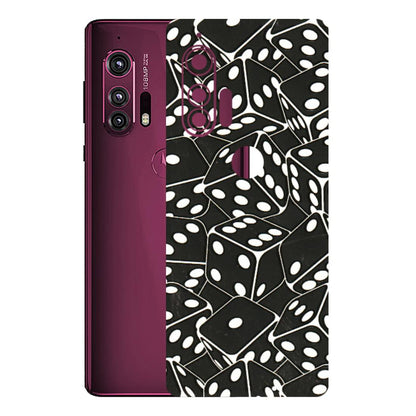 Motorola Phone Skins (All Models) - Big Black Dices - 3D Embossed Finish (L-106) Motorola Moto Edge Plus