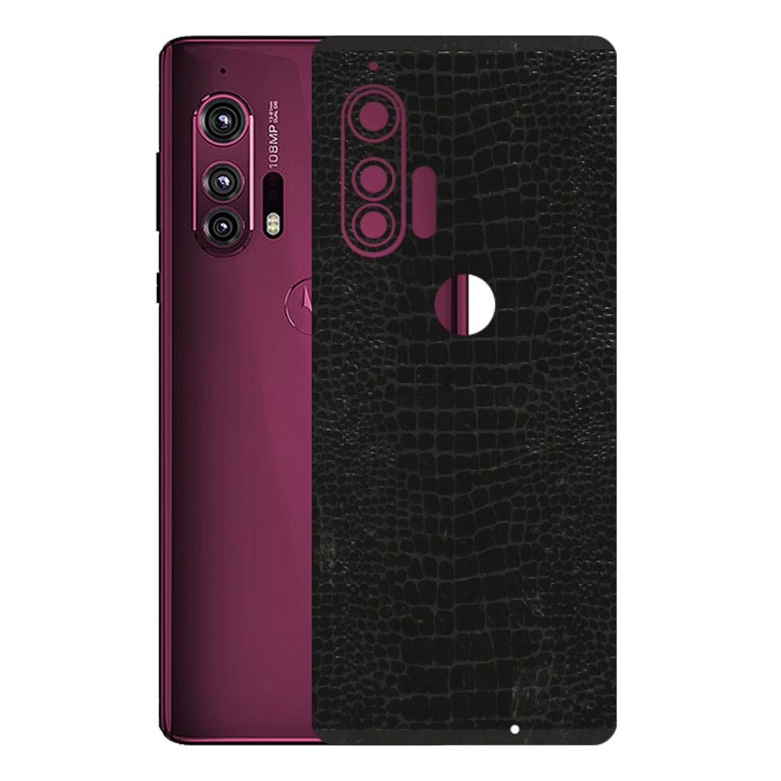 Motorola Phone Skins (All Models) - Snake Leather Black - 3D Embossed Finish (L-107) Motorola Moto Edge Plus