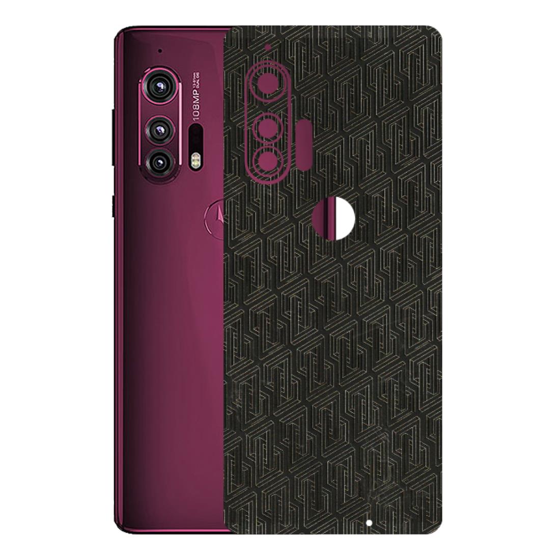 Motorola Phone Skins (All Models) - Black Abstract Pattern - 3D Embossed Finish (L-117) Motorola Moto Edge Plus