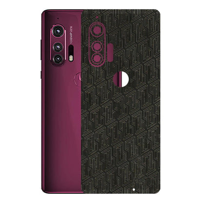 Motorola Phone Skins (All Models) - Black Abstract Pattern - 3D Embossed Finish (L-117) Motorola Moto Edge Plus