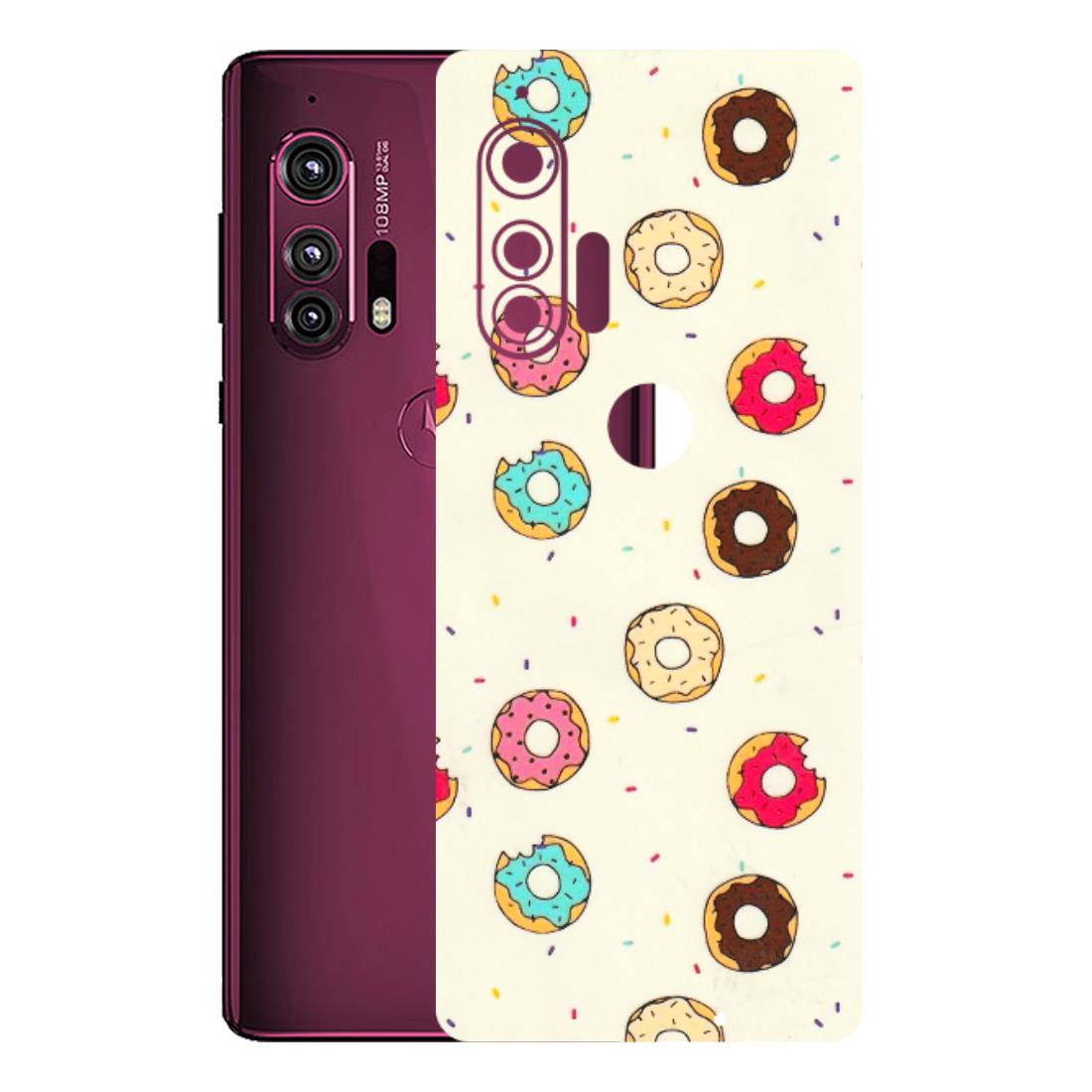 Motorola Phone Skins (All Models) - Mini Donuts Doodle Art - 3D Embossed Finish (L-122) Motorola Moto Edge Plus