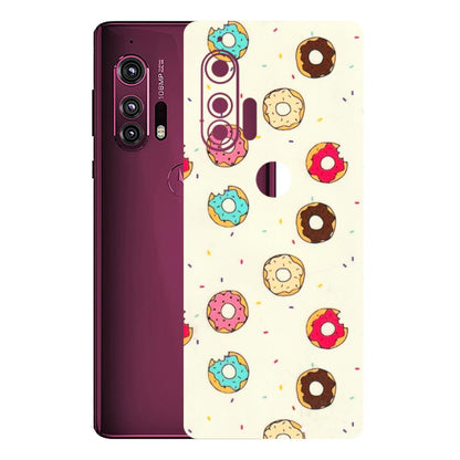 Motorola Phone Skins (All Models) - Mini Donuts Doodle Art - 3D Embossed Finish (L-122) Motorola Moto Edge Plus