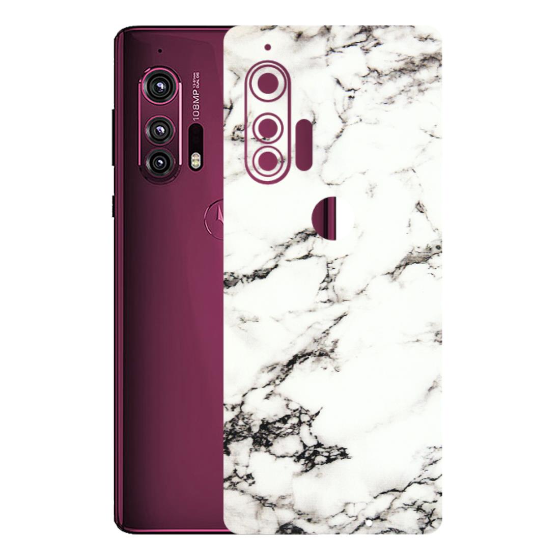 Motorola Phone Skins (All Models) - Black and White Marble Texture - 3D Embossed Finish (L-124) Motorola Moto Edge Plus