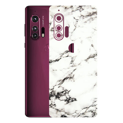 Motorola Phone Skins (All Models) - Black and White Marble Texture - 3D Embossed Finish (L-124) Motorola Moto Edge Plus