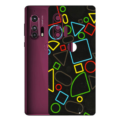 Motorola Phone Skins (All Models) - Black Shapes - 3D Embossed Finish (L-131) Motorola Moto Edge Plus