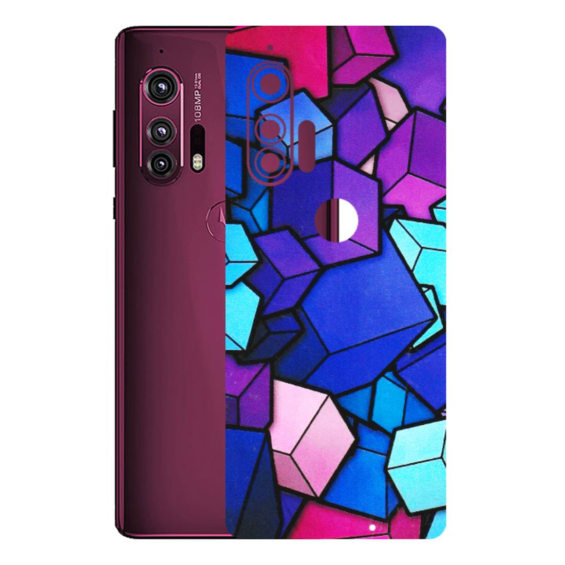 Motorola Phone Skins (All Models) - Cube Doodle - 3D Embossed Finish (L-141) Motorola Moto Edge Plus
