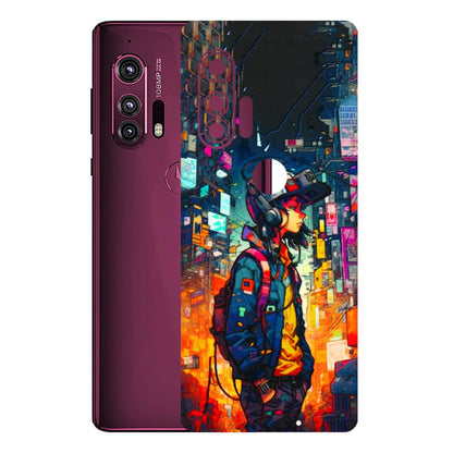 Motorola Phone Skins (All Models) - Street Anime Guy - 3D Embossed Finish (L-158) Motorola Moto Edge Plus