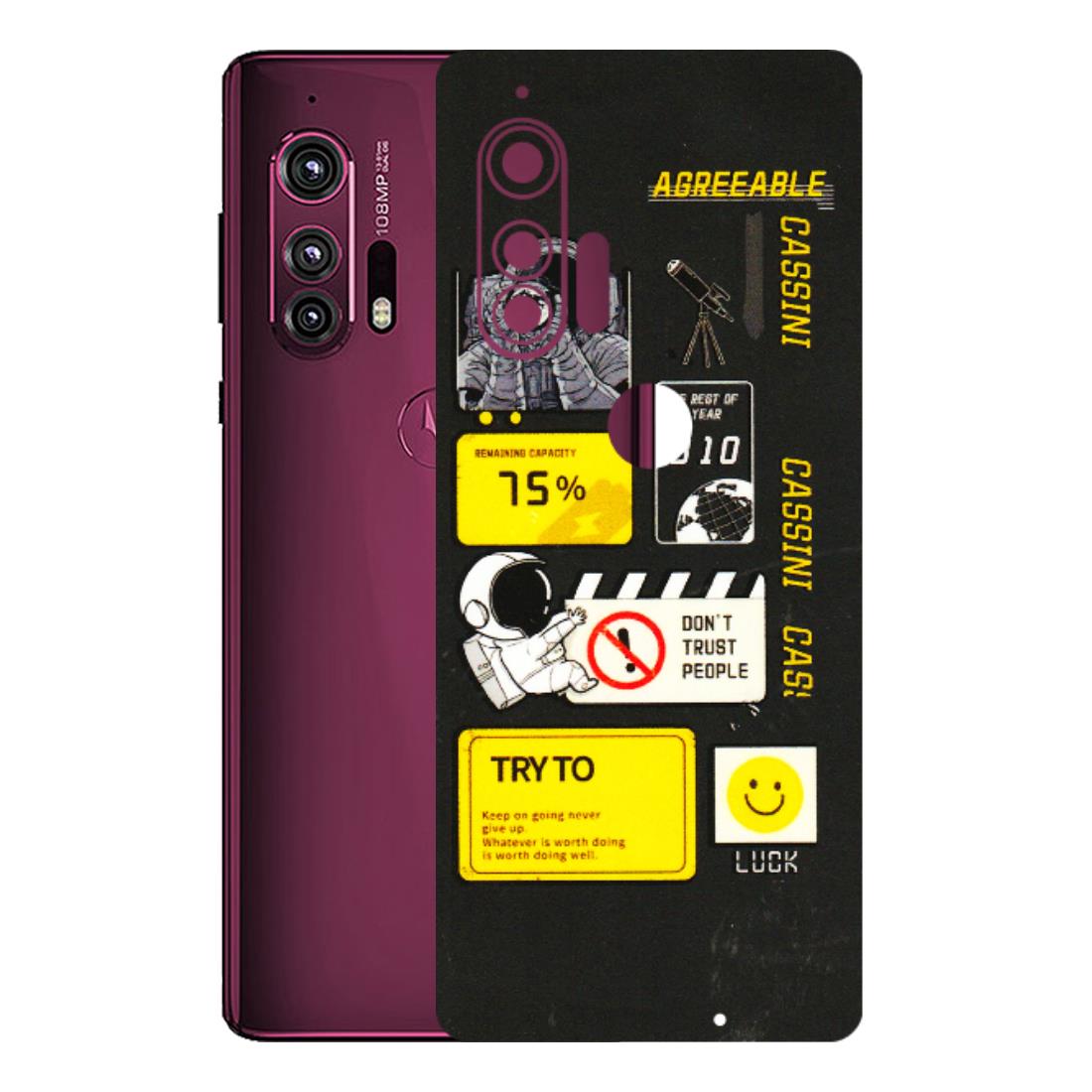 Motorola Phone Skins (All Models) - Black Cassini - 3D Embossed Finish (L-161) Motorola Moto Edge Plus