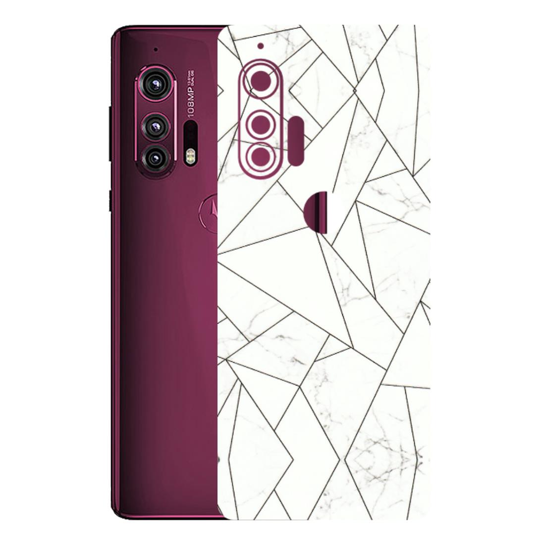 Motorola Phone Skins (All Models) - Luxury White Marble Effect - 3D Embossed Finish (L-168) Motorola Moto Edge Plus