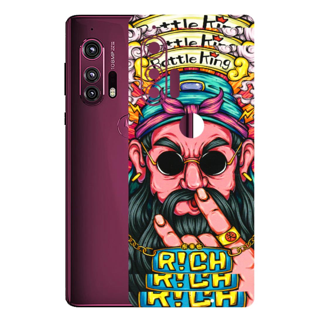 Motorola Phone Skins (All Models) - Battle King Dude Face - 3D Embossed Finish (L-178) Motorola Moto Edge Plus
