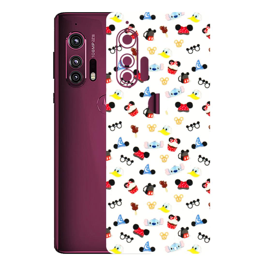 Motorola Phone Skins (All Models) - Minnie Mouse & Donald Doodles s - 3D Embossed Finish (L-194) Motorola Moto Edge Plus