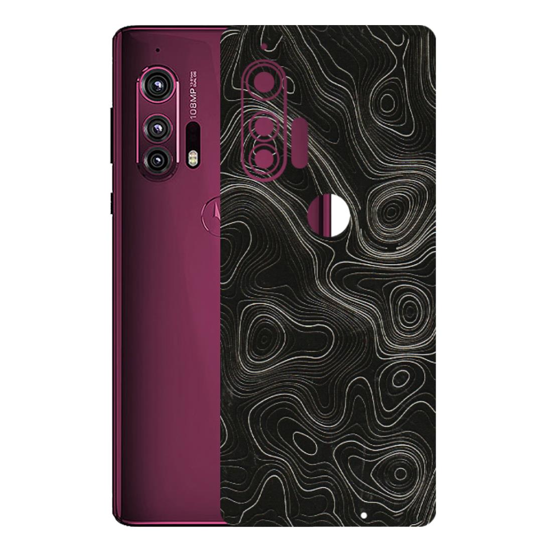 Motorola Phone Skins (All Models) - Black Swirl - 3D Embossed Finish (L-196) Motorola Moto Edge Plus