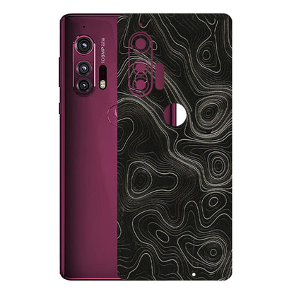 Motorola Phone Skins (All Models) - Black Swirl - 3D Embossed Finish (L-196) Motorola Moto Edge Plus