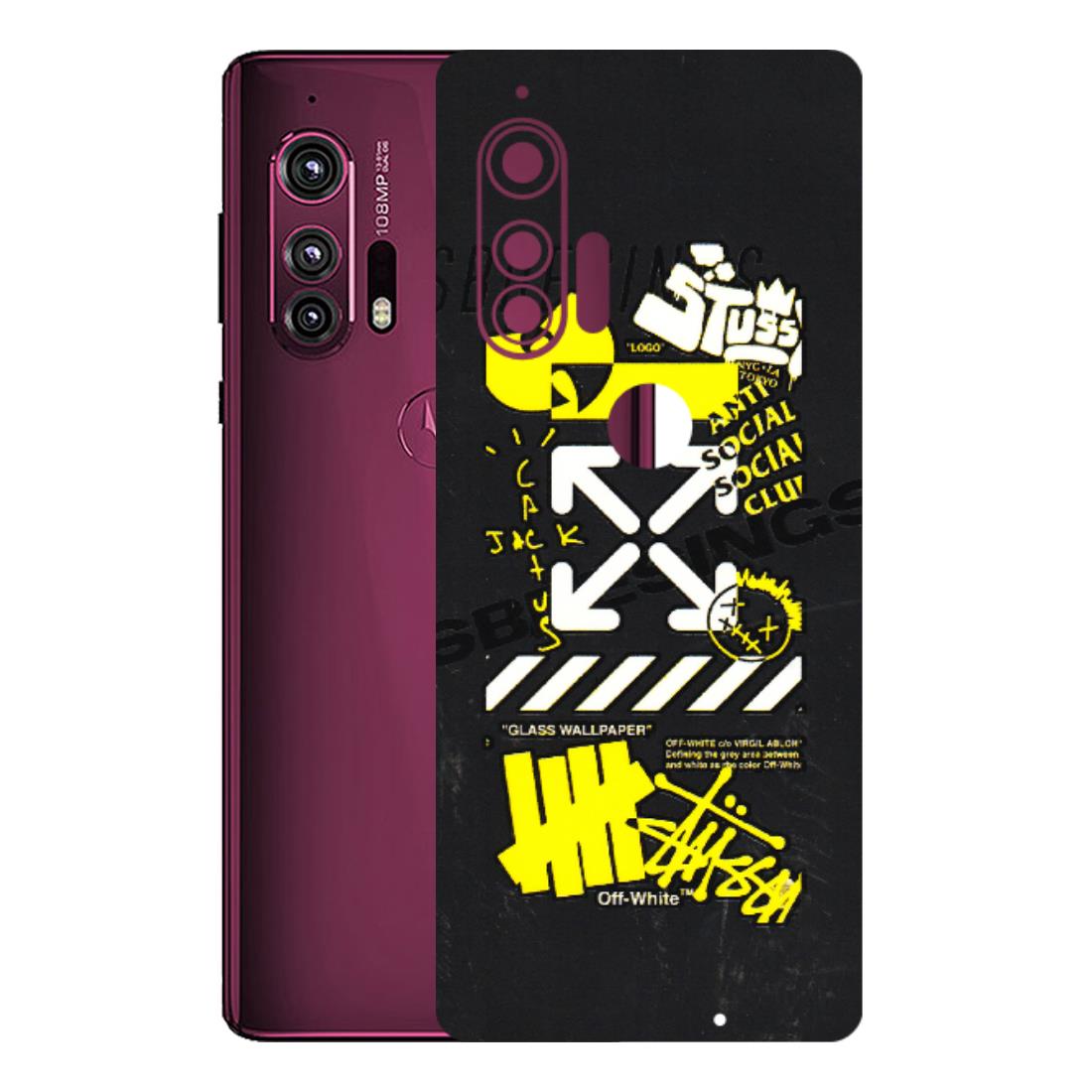 Motorola Phone Skins (All Models) - Anti Social Graffiti - 3D Embossed Finish (L-198) Motorola Moto Edge Plus