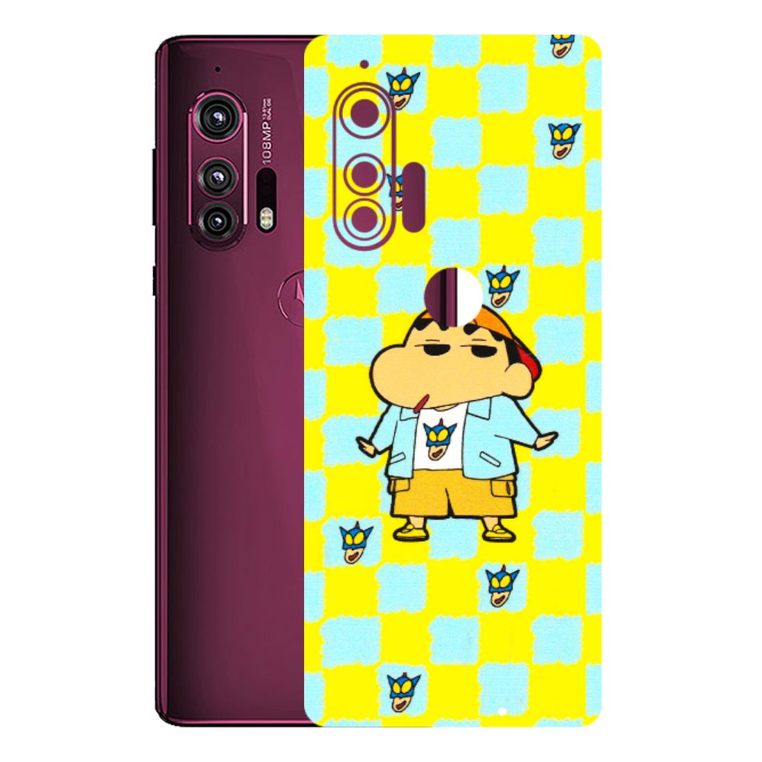 Motorola Phone Skins (All Models) - Yellow Blue Shinchan Cute - 3D Embossed Finish (L-221) Motorola Moto Edge Plus