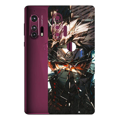 Motorola Phone Skins (All Models) - Kakashi Shattered Glass Effect - 3D Embossed Finish (L-237) Motorola Moto Edge Plus