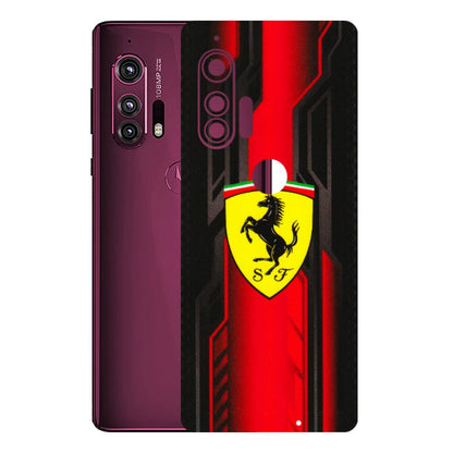 Motorola Phone Skins (All Models) - Black Ferrari Logo - 3D Embossed Finish (L-253) Motorola Moto Edge Plus