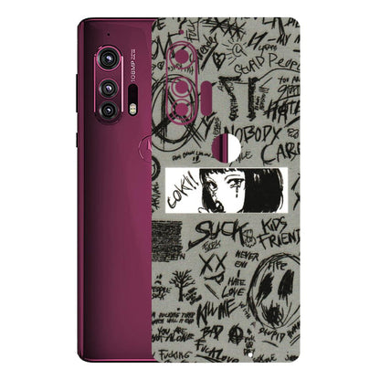 Motorola Phone Skins (All Models) - Never Have Love Anime - 3D Embossed Finish (L-260) Motorola Moto Edge Plus