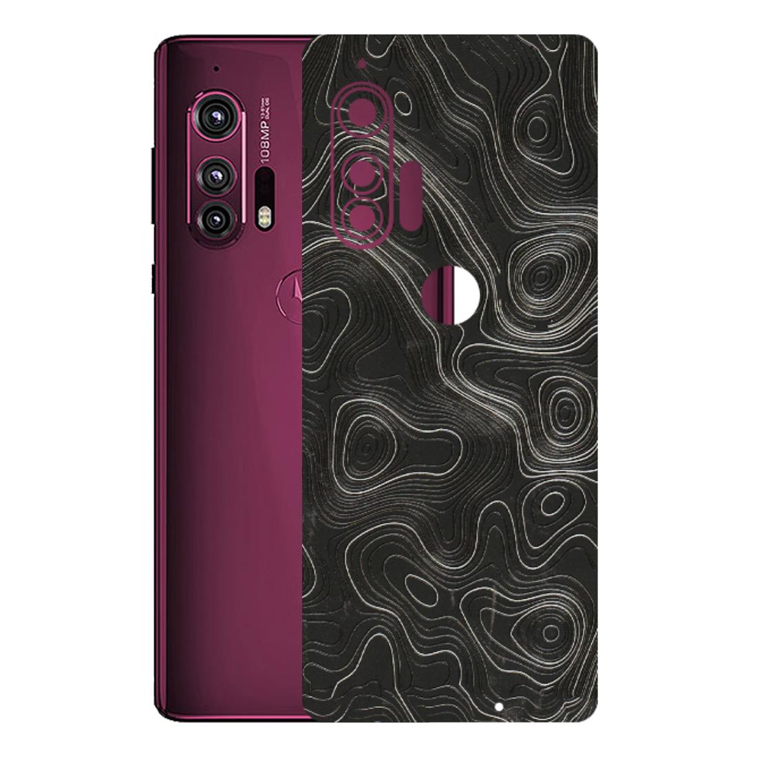 Motorola Phone Skins (All Models) - Abstract White Line Map - 3D Embossed Finish (L-269) Motorola Moto Edge Plus