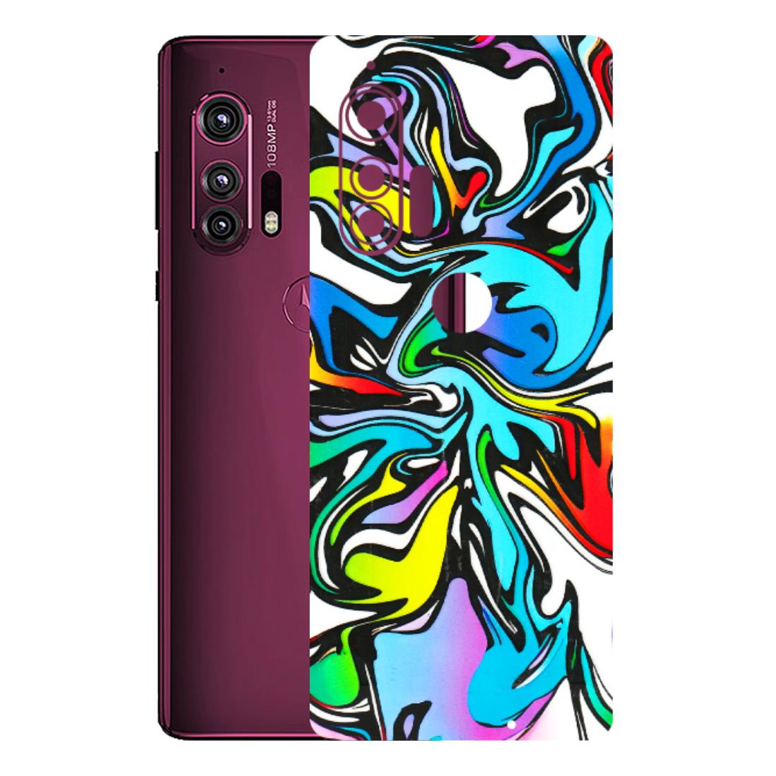 Motorola Phone Skins (All Models) - Abstract Colour Paints - 3D Embossed Finish (L-271) Motorola Moto Edge Plus