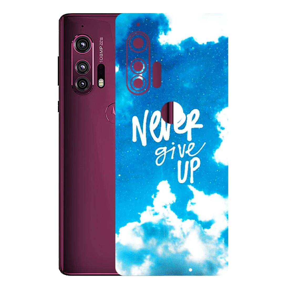 Motorola Phone Skins (All Models) - Never Give Up - 3D Embossed Finish (L-279) Motorola Moto Edge Plus