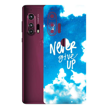 Motorola Phone Skins (All Models) - Never Give Up - 3D Embossed Finish (L-279) Motorola Moto Edge Plus