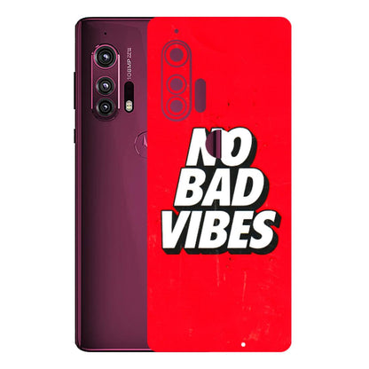 Motorola Phone Skins (All Models) - No Bad Vibes - 3D Embossed Finish (L-280) Motorola Moto Edge Plus