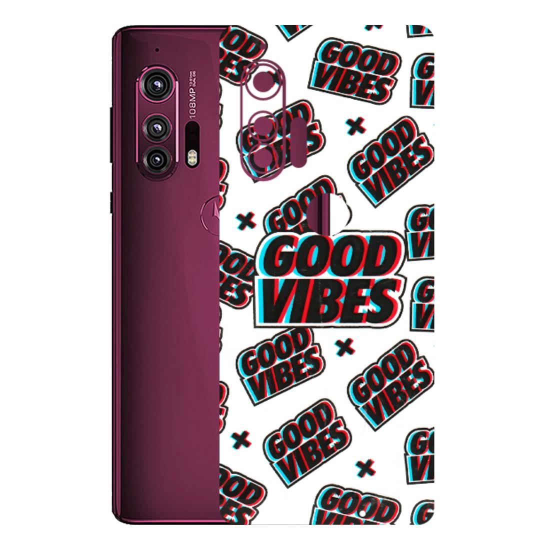 Motorola Phone Skins (All Models) - Good Vibes - 3D Embossed Finish (L-282) Motorola Moto Edge Plus