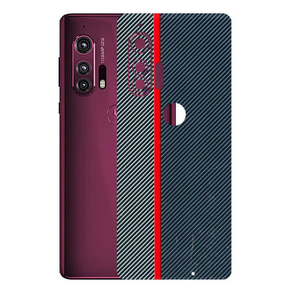 Motorola Phone Skins (All Models) - Blue Sober Lines - 3D Embossed Finish (L-305) Motorola Moto Edge Plus