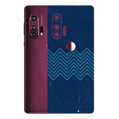 Motorola Phone Skins (All Models) - Blue Sober Waves - 3D Embossed Finish (L-306) Motorola Moto Edge Plus