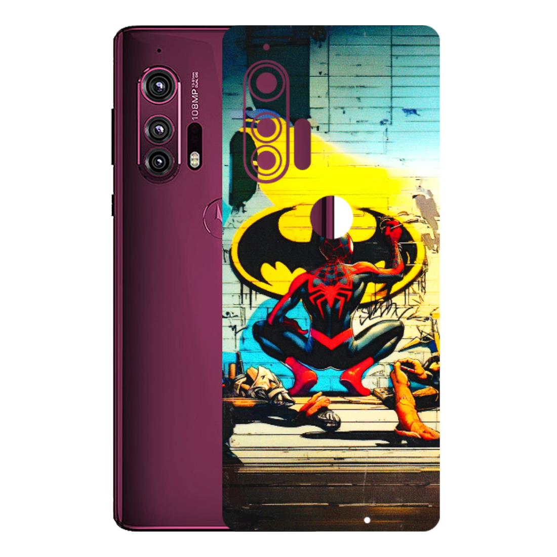 Motorola Phone Skins (All Models) - New Spiderman Bat Logo - 3D Embossed Finish (L-309) Motorola Moto Edge Plus