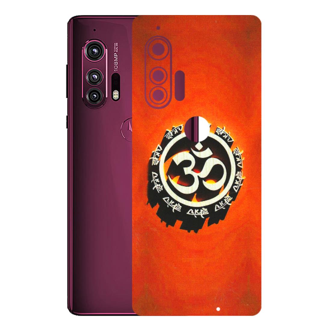 Motorola Phone Skins (All Models) - Aum Shiv Orange - 3D Embossed Finish (L-32) Motorola Moto Edge Plus