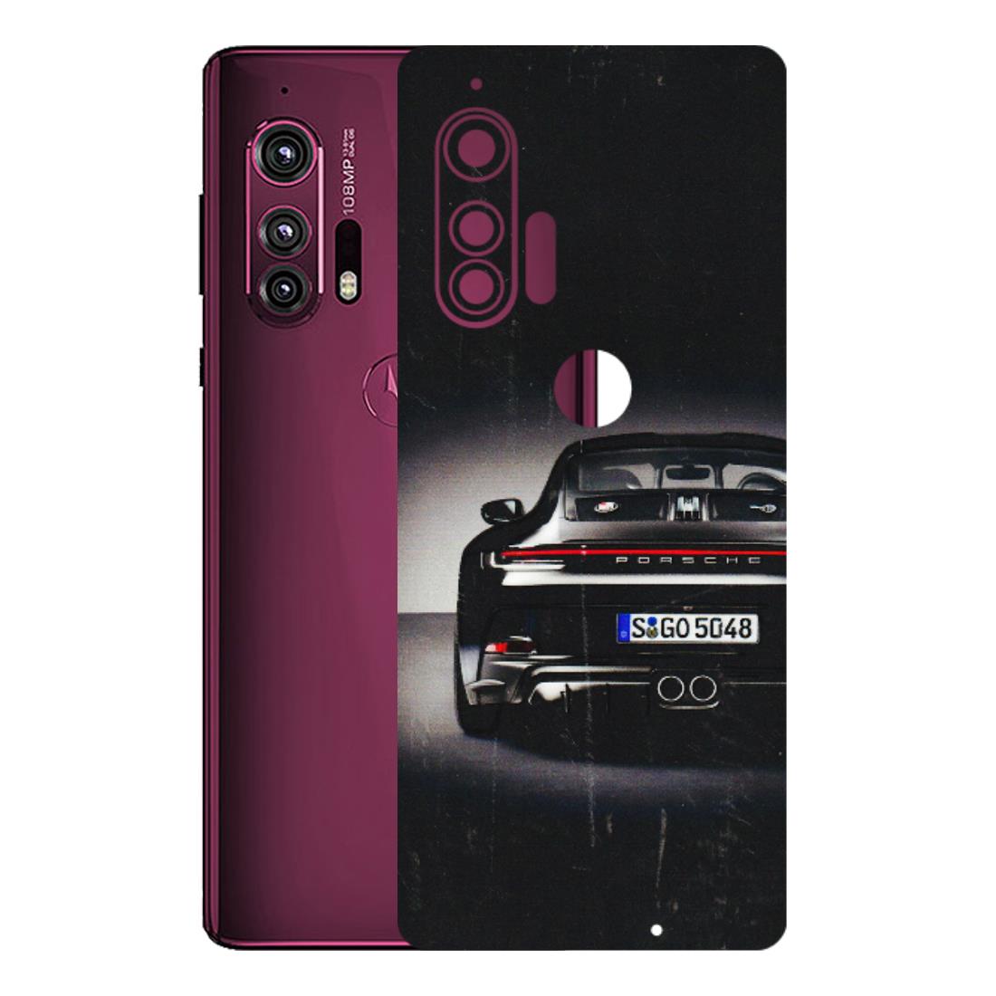 Motorola Phone Skins (All Models) - New Black Porsche GT3 - 3D Embossed Finish (L-327) Motorola Moto Edge Plus