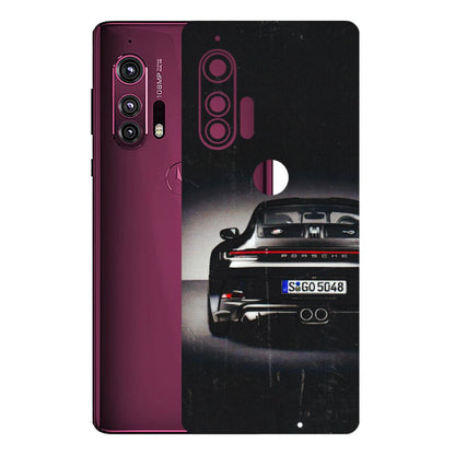 Motorola Phone Skins (All Models) - New Black Porsche GT3 - 3D Embossed Finish (L-327) Motorola Moto Edge Plus