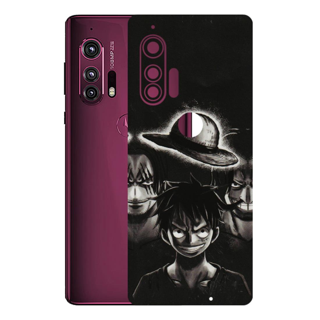 Motorola Phone Skins (All Models) - Black Luffy Hat - 3D Embossed Finish (L-57) Motorola Moto Edge Plus