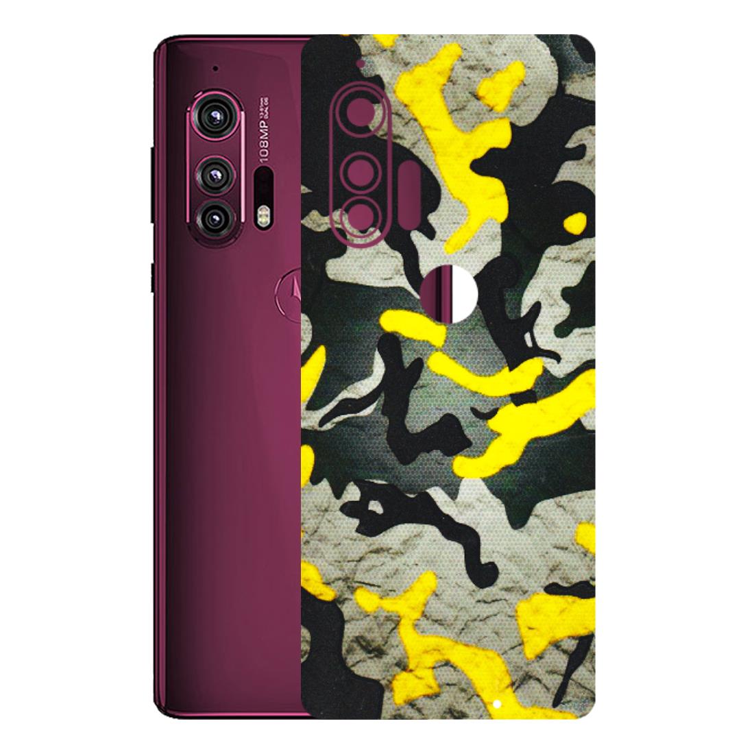 Motorola Phone Skins (All Models) - Yellow Camouflage - 3D Embossed Finish (L-61) Motorola Moto Edge Plus