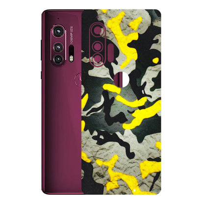 Motorola Phone Skins (All Models) - Yellow Camouflage - 3D Embossed Finish (L-61) Motorola Moto Edge Plus