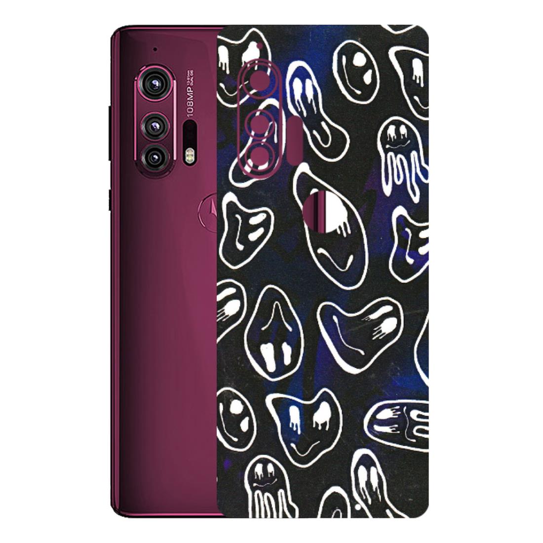 Motorola Phone Skins (All Models) - Distorted Smileys - 3D Embossed Finish (L-92) Motorola Moto Edge Plus