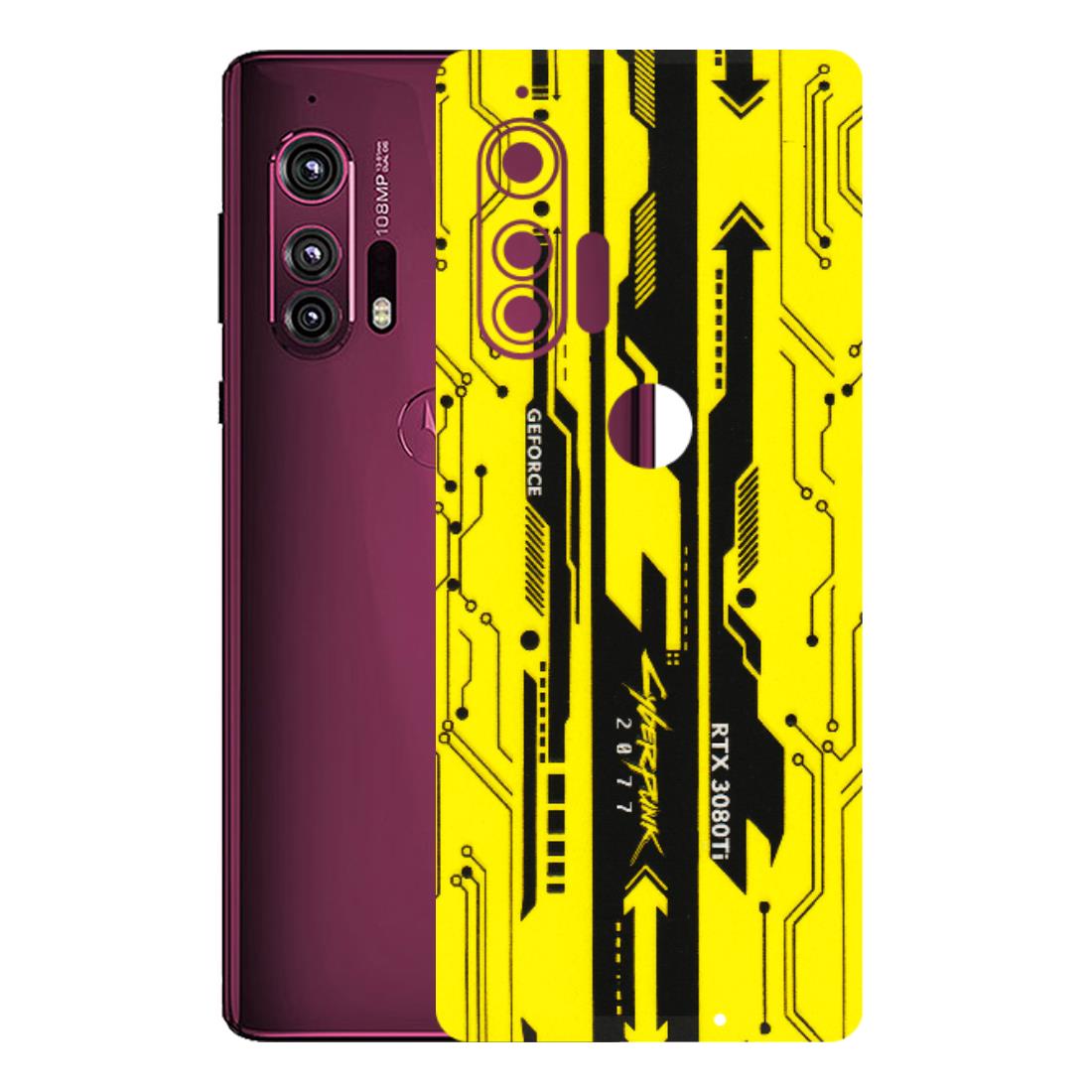 Motorola Phone Skins (All Models) - Yellow Cyberpunk - 3D Embossed Finish (L-93) Motorola Moto Edge Plus