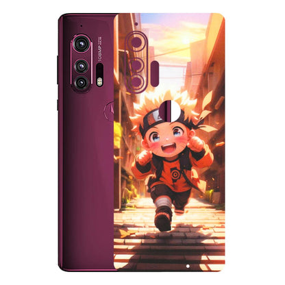 Motorola Phone Skins (All Models) - Naruto Cute Toon Running - Matte Finish (M-04) Motorola Moto Edge Plus