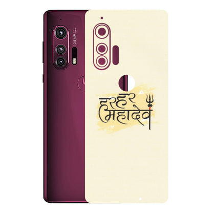Motorola Phone Skins (All Models) - Har Har Mahadev - Matte Finish (M-10) Motorola Moto Edge Plus